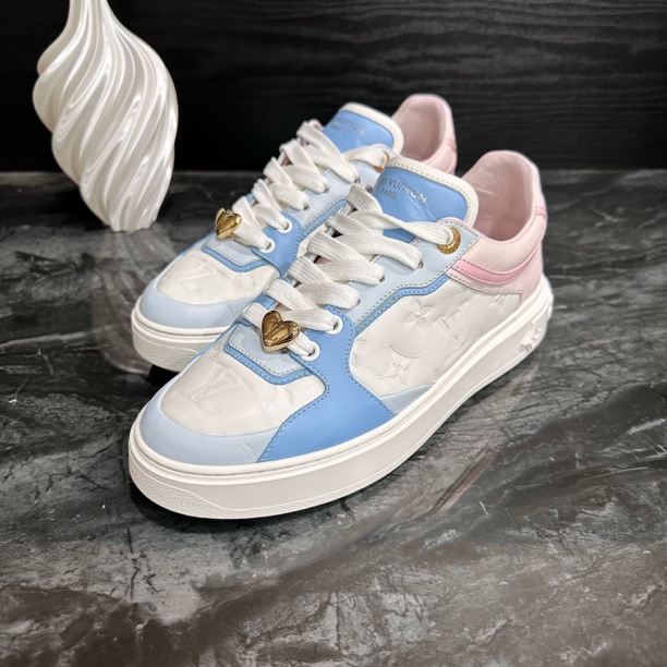 95新 LouisVuitton/路易威登 37.5码/马卡龙拼接松糕休闲鞋/97新
