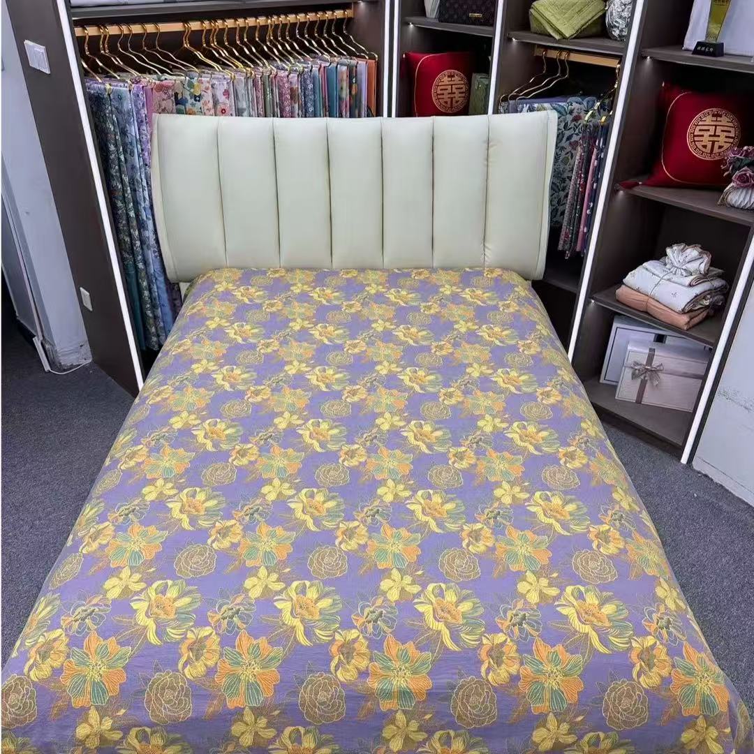 亲肤棉双层纱床单--金彩花韵