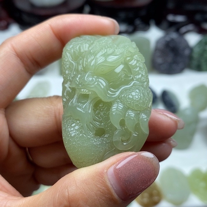 和田玉足银镶嵌颈饰35