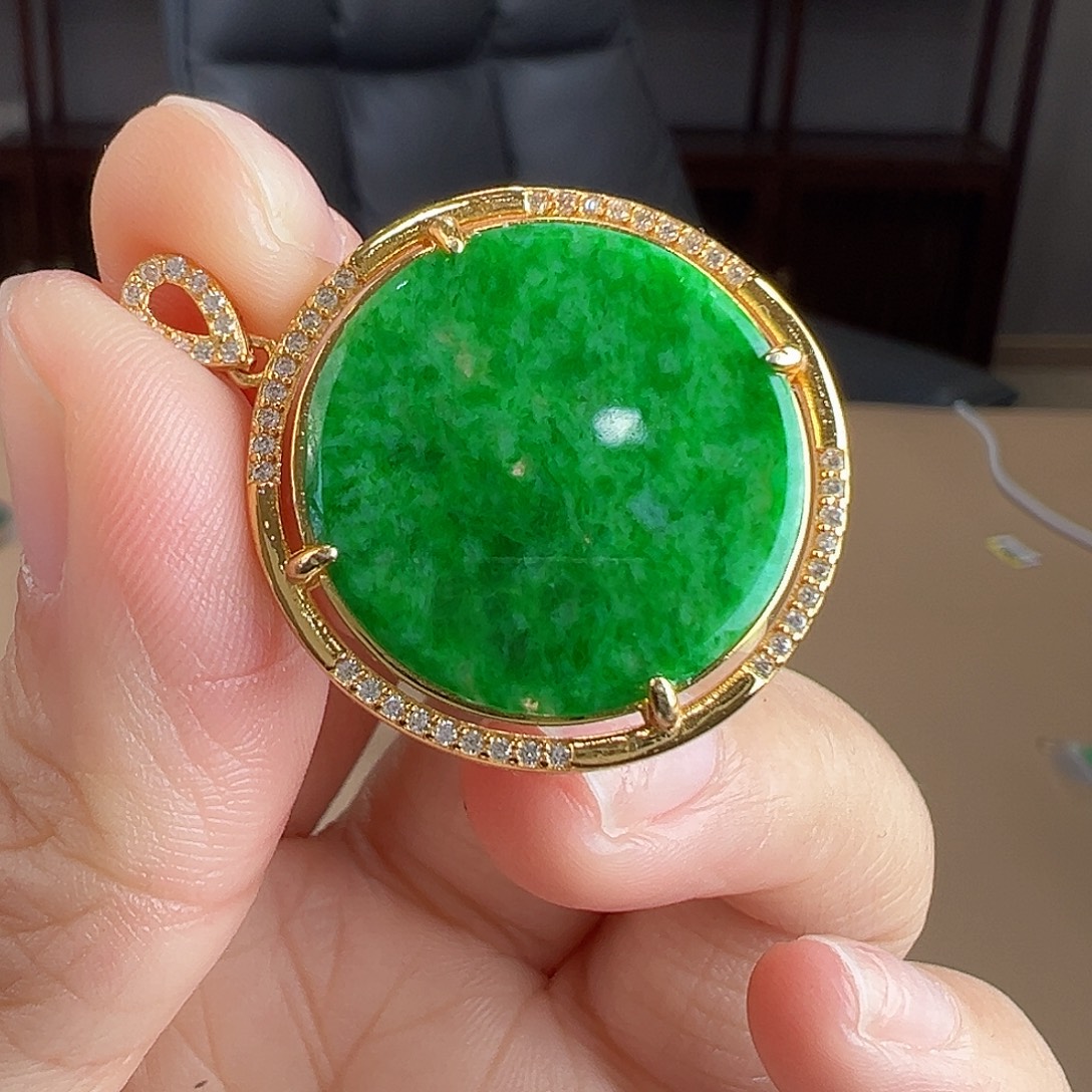 翡翠银S925镶嵌颈饰吊坠