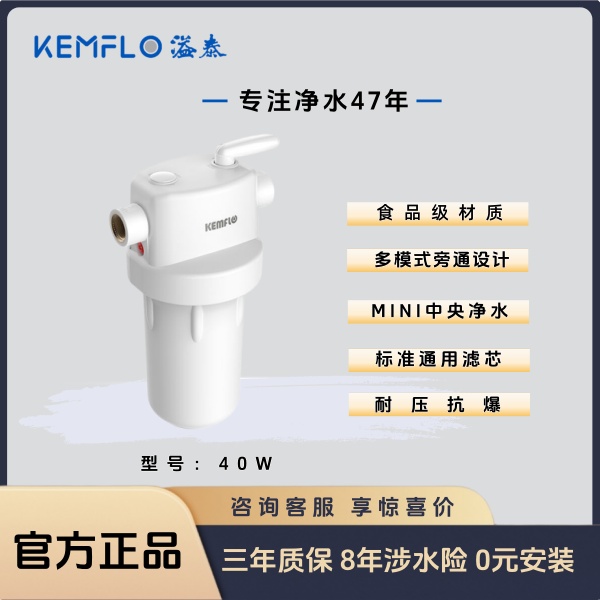 溢泰KEMFLO大白瓶40LW35F蓝瓶前置过滤器通用滤芯全屋净水除余氯