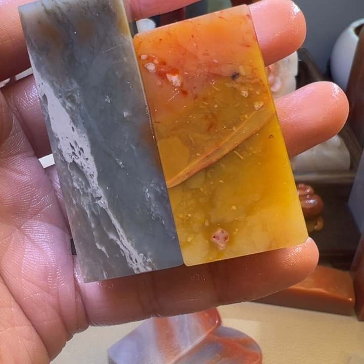 亦***可印石寿山石两个一组