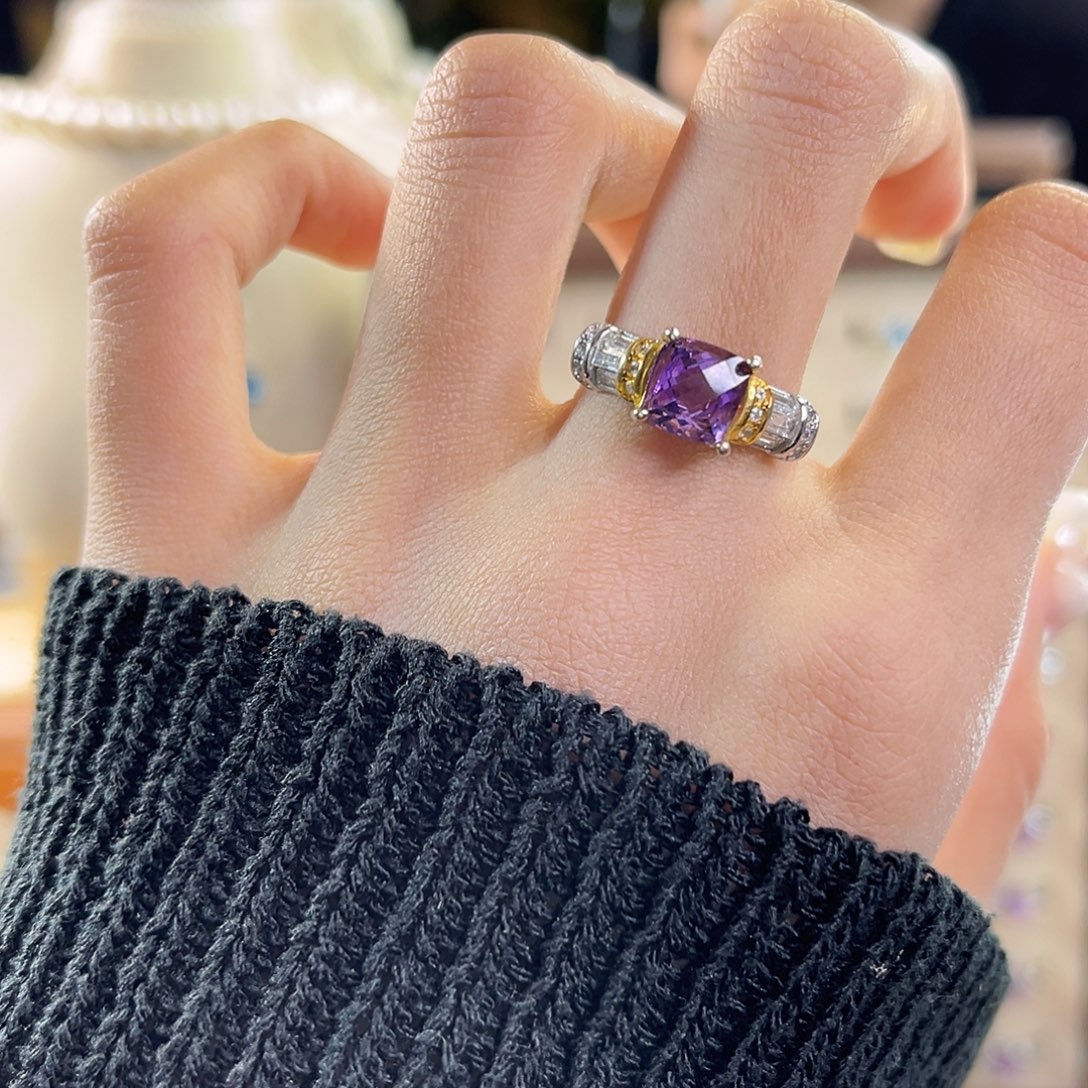 水晶银S925镶嵌戒指