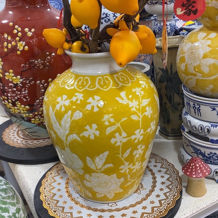 【闪购商品】摆件锦*ᝰ手绘花瓶，微瑕，一物一拍