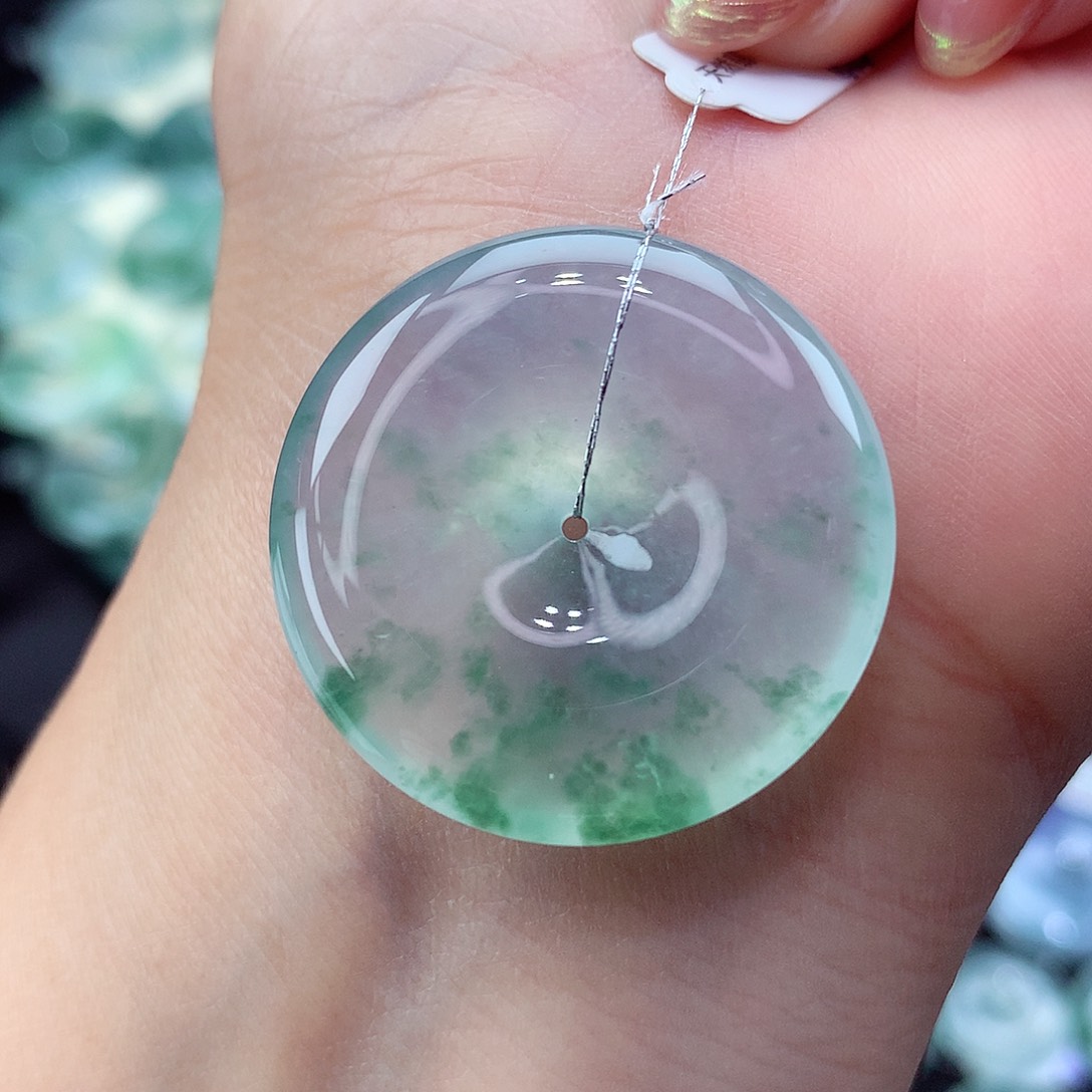 翡翠未镶嵌颈饰编号14尺寸29.6-6.1