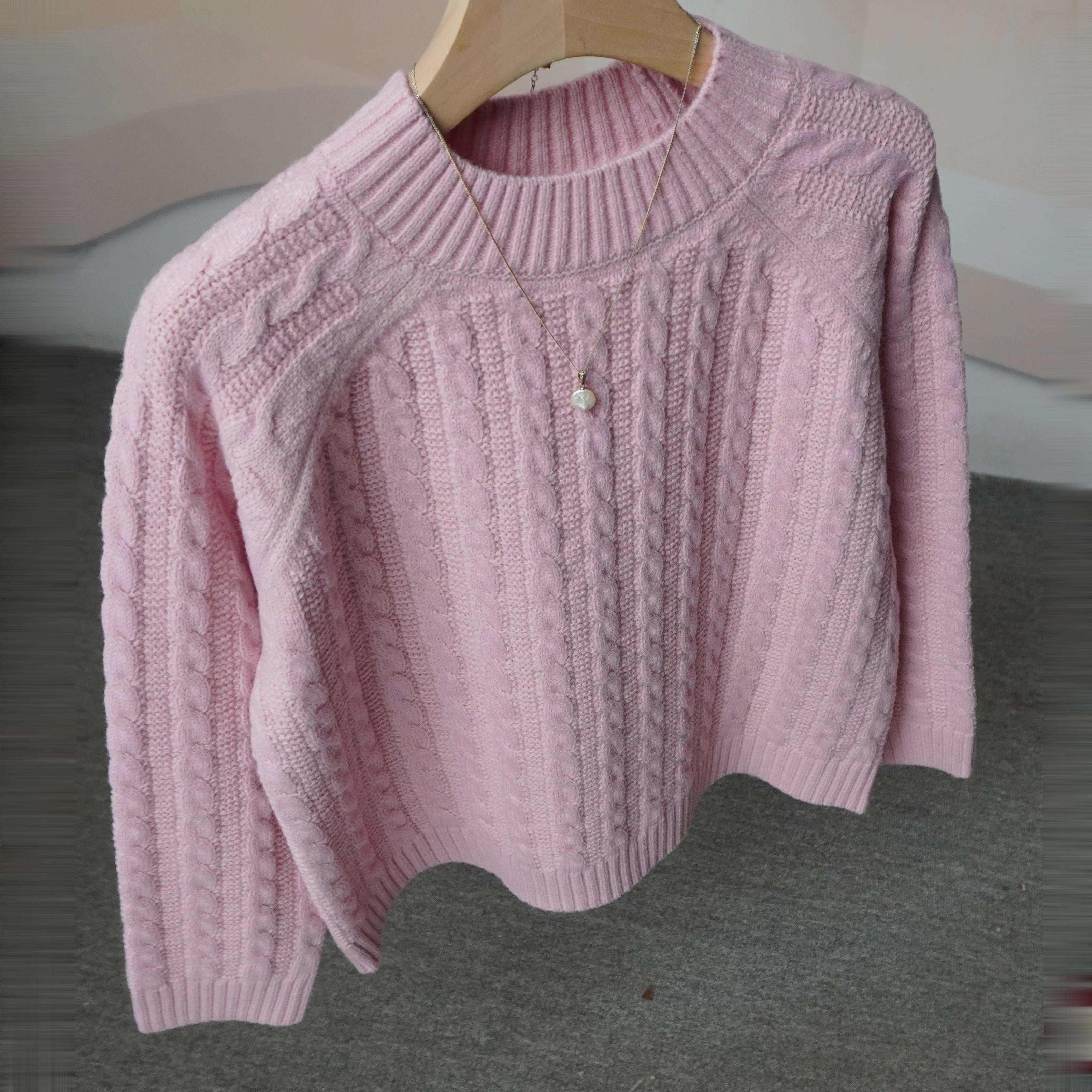 韩版秋冬加厚宽松百搭时尚麻花毛衣