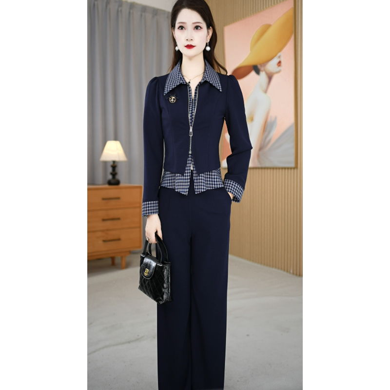 【两件套】秋季新款气质修身时尚减龄通勤中长款两件套套裤M-4XL