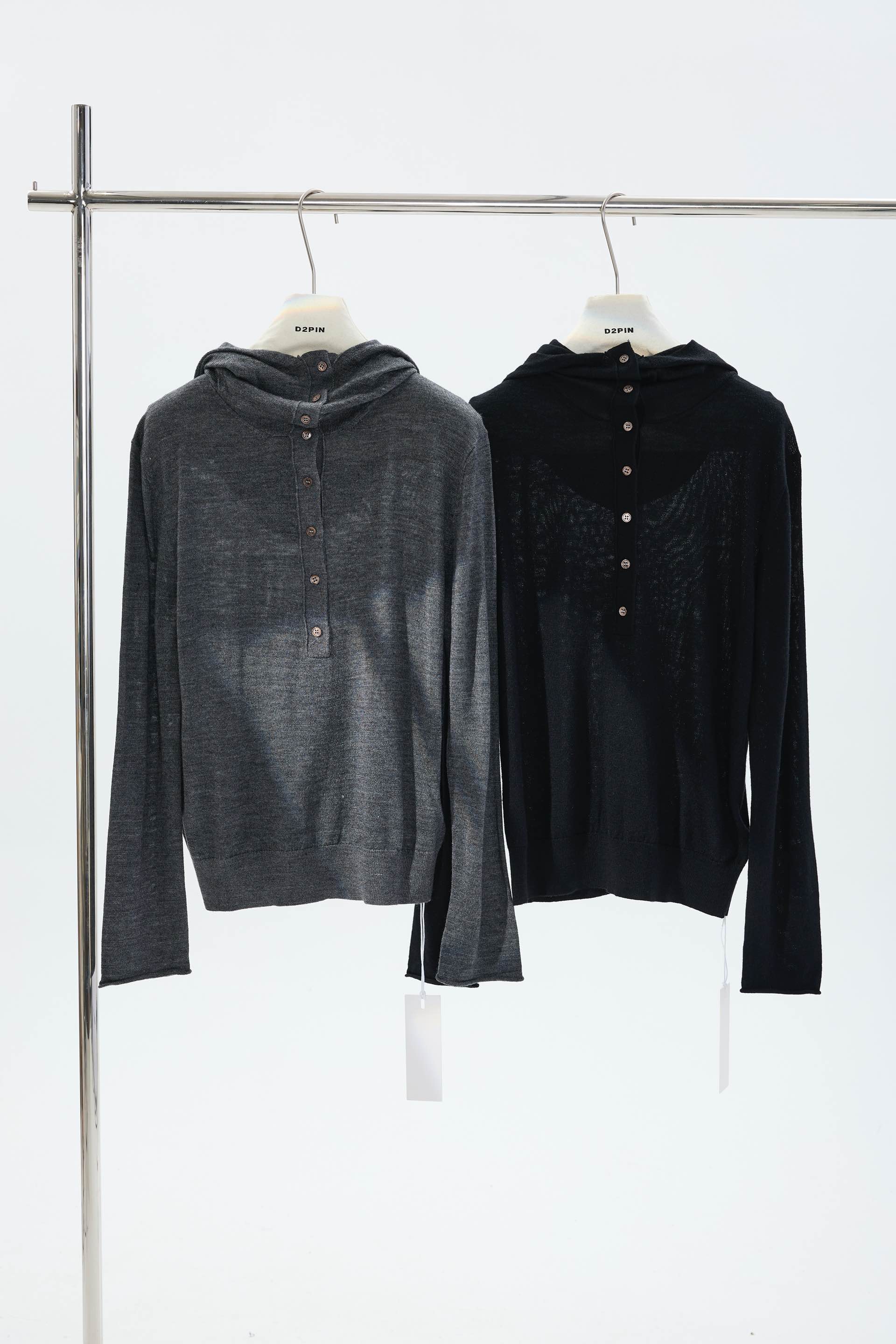 HTT小众设计感原创纯色长袖连帽显瘦上衣5519050