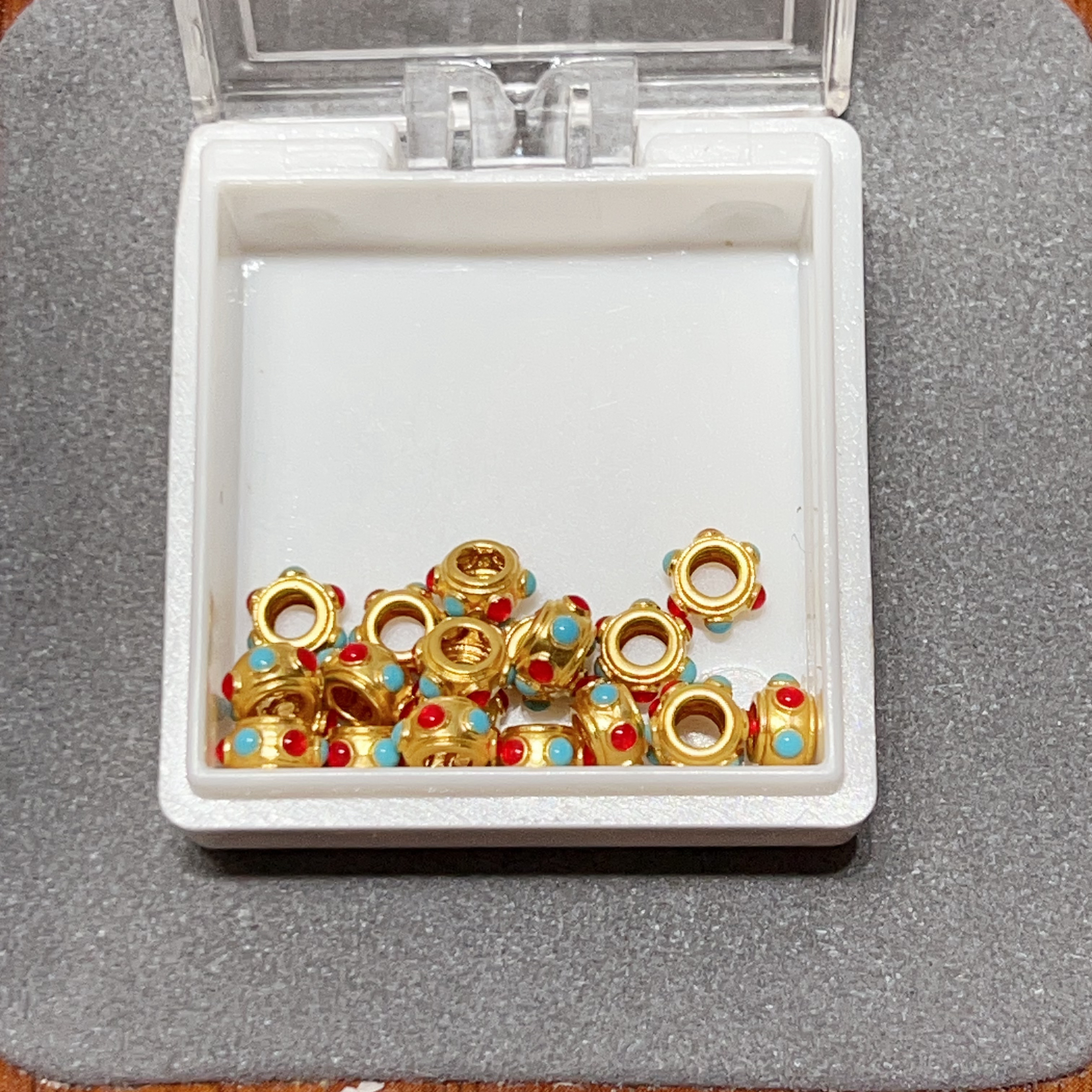 足金999烧蓝5D硬金国风6MM跑环隔片（此订单发两个）