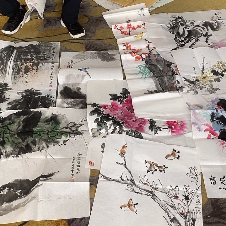 艺***生国画52老师手绘画芯