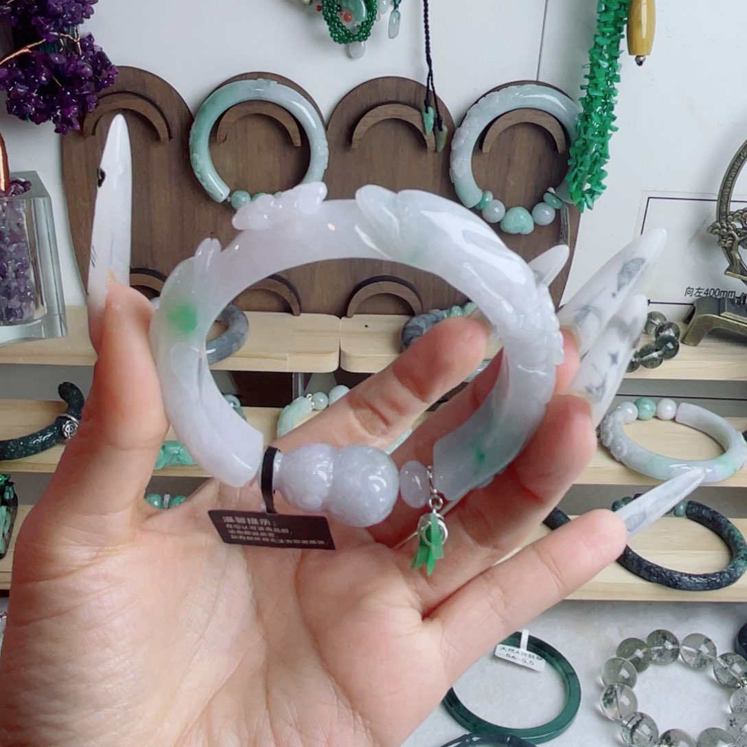 未镶嵌手镯翡翠紫罗兰海豚手镯