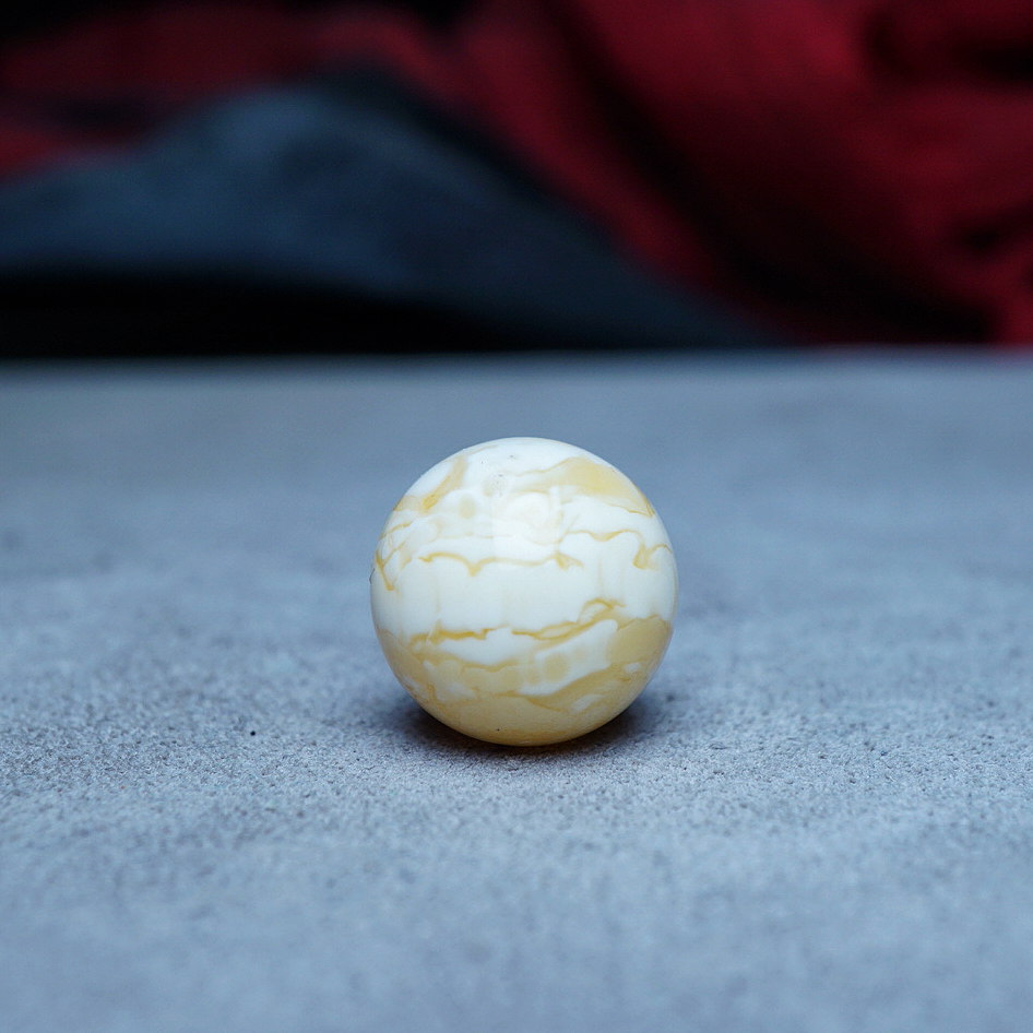 【段掌柜·15.1mm金丝虎皮石膏瓷白款】天然原矿琥珀蜜蜡圆珠