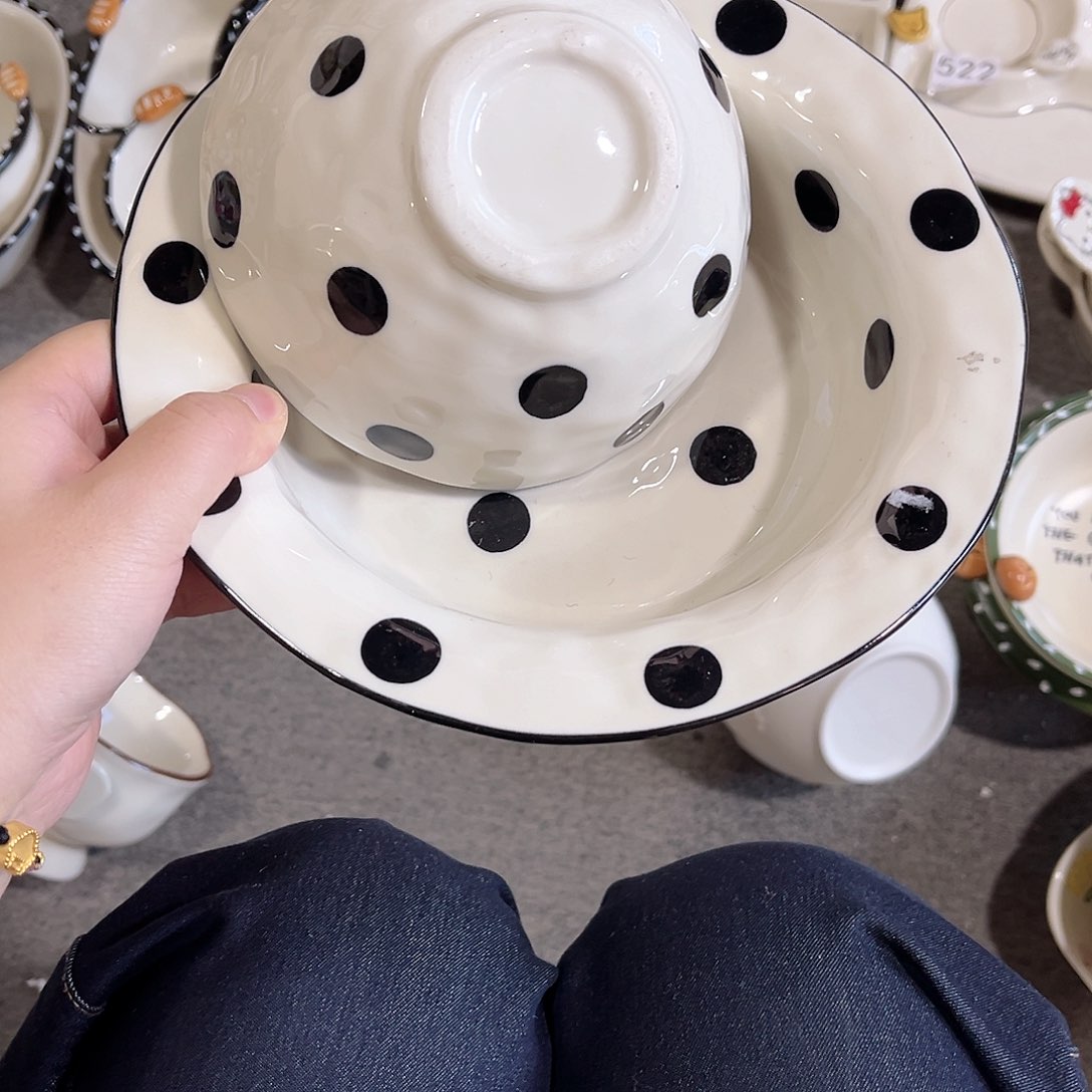 陶瓷2件套陶瓷餐具系列波点