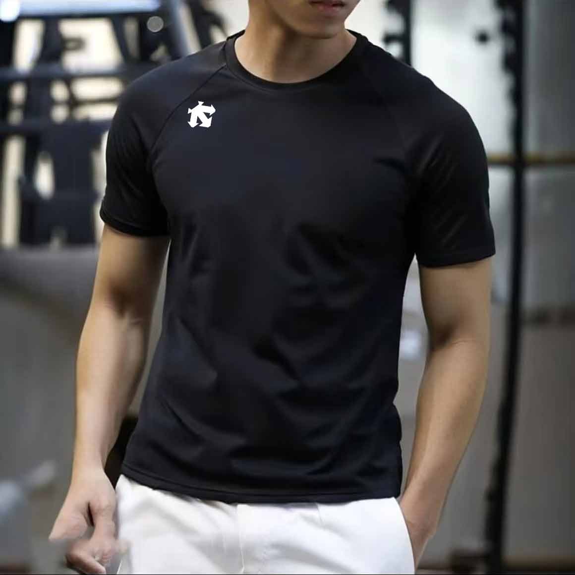 C【速干】DD（胸前小标+后背无图）速干T恤夏季短袖男女同款【深度】