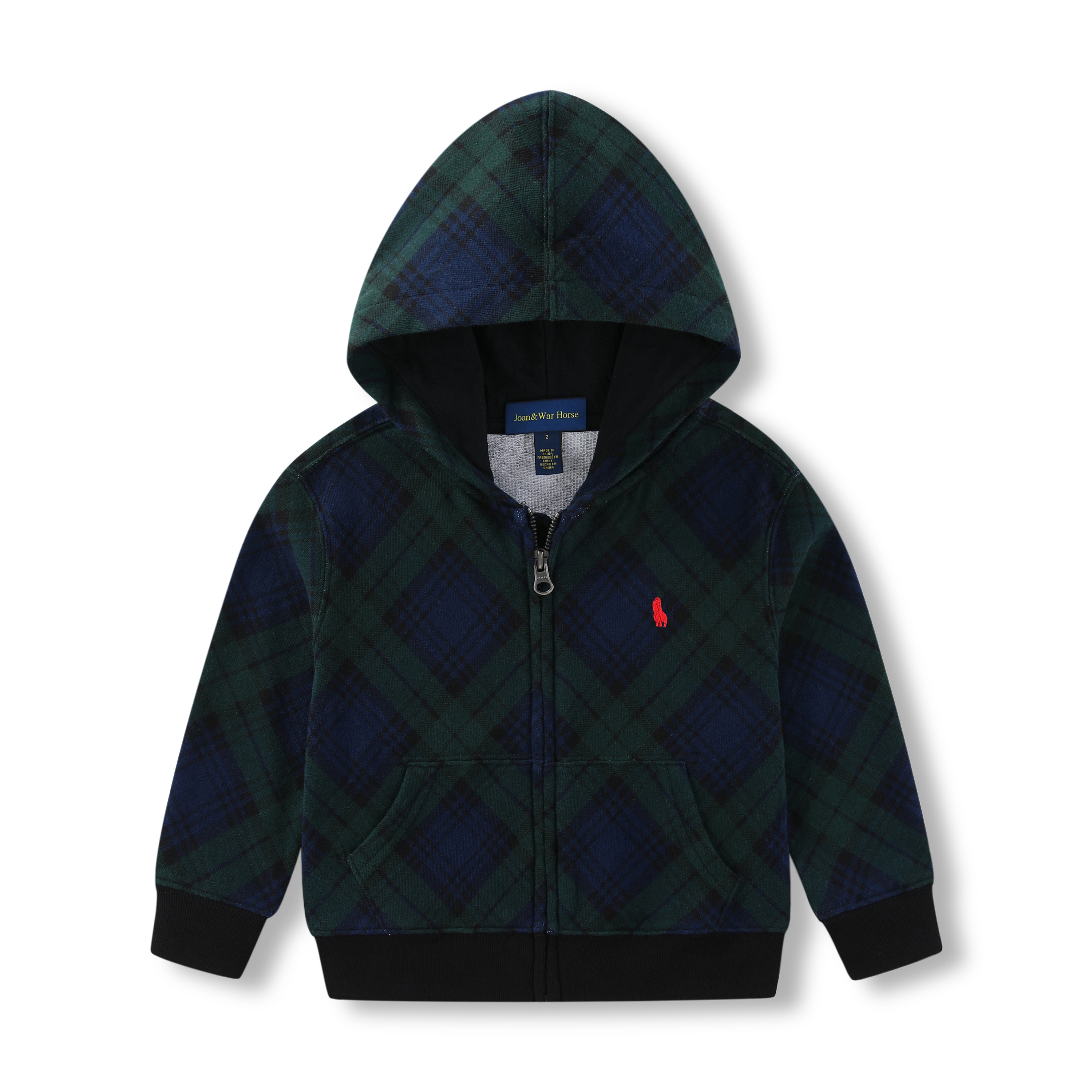 136外套男女童春秋绿格薄款长袖纯棉棉圈百搭外套