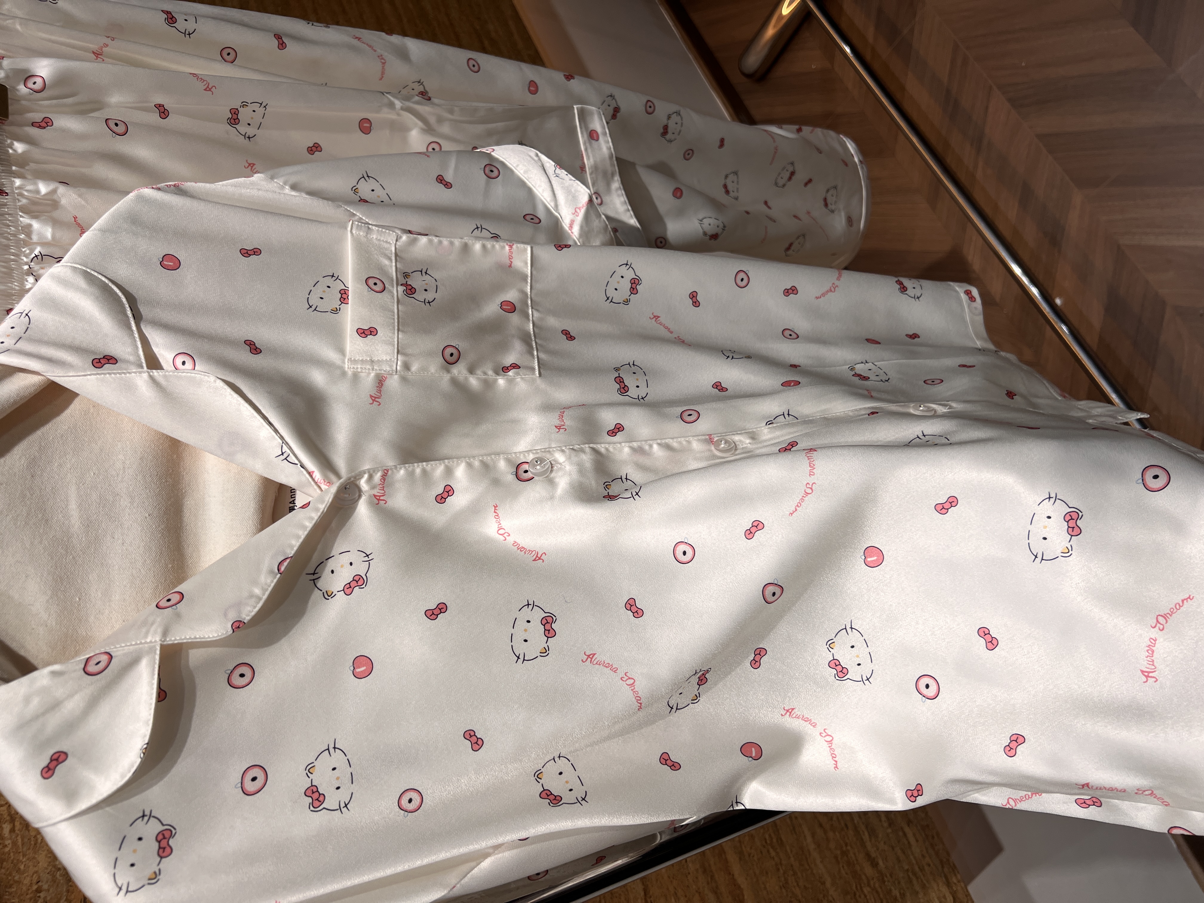 「阿男Anna」蝴蝶结kitty   韩系甜妹凉感冰丝睡衣三件套244-29959