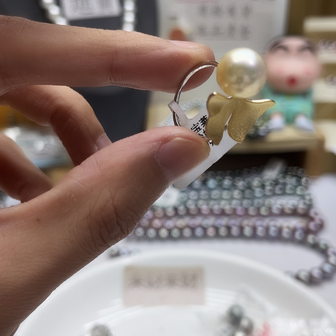 海水珍珠银S925镶嵌戒指