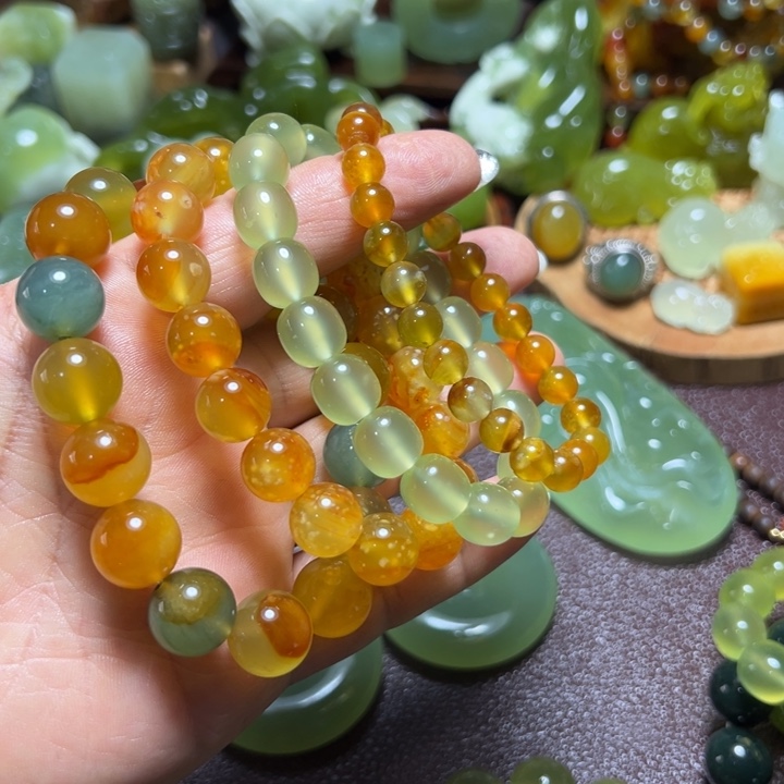 未镶嵌蛇纹石玉手链