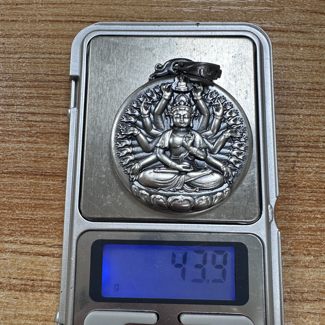 吊坠足银 吊坠足银 足银999千手观音吊坠43.9