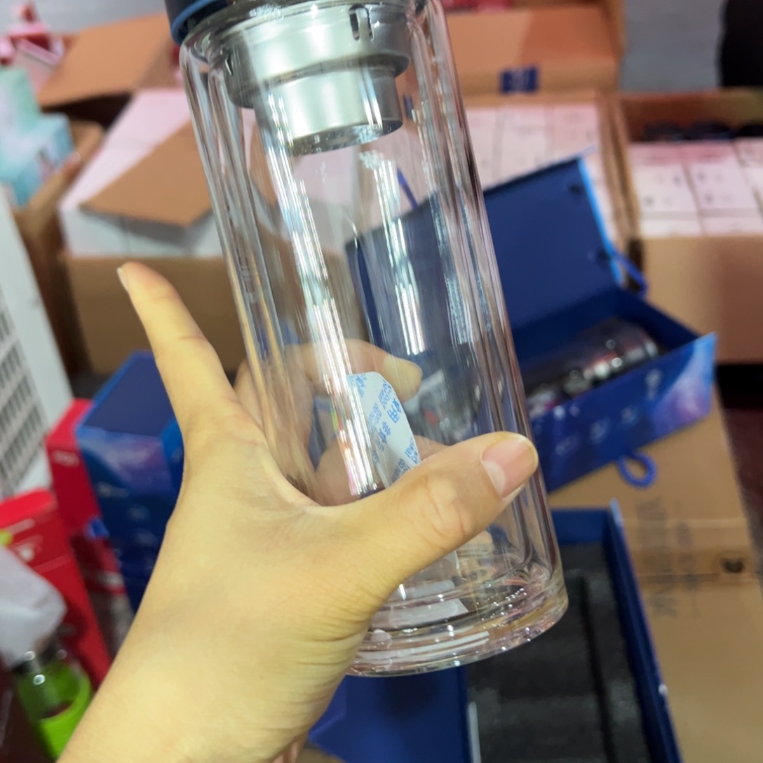 玻璃杯340340340抗菌呗蓝色玻璃杯