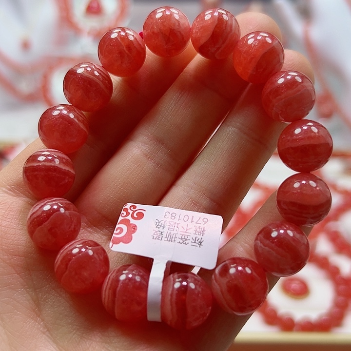 菱锰矿（红纹石）未镶嵌手串B**?