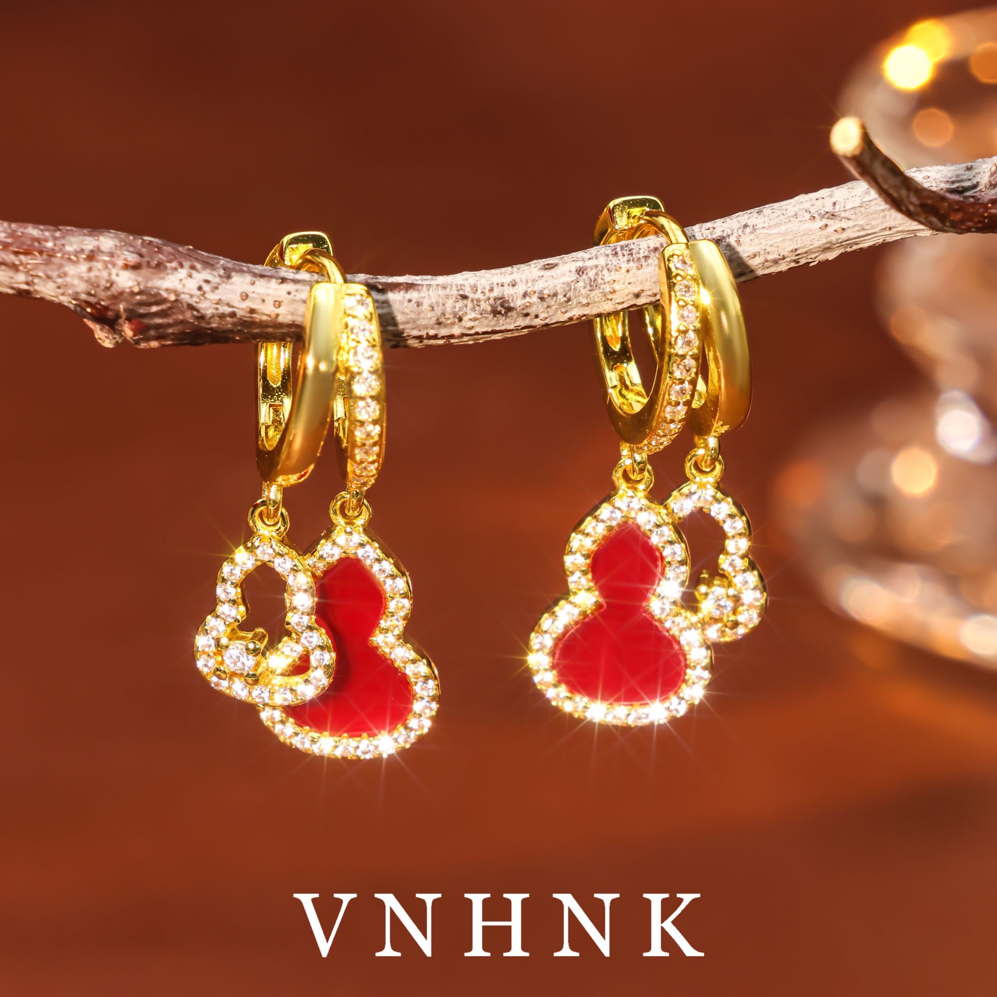 铜合金合成锆石耳饰 美可儿   C417   金色精致气质耳环预售