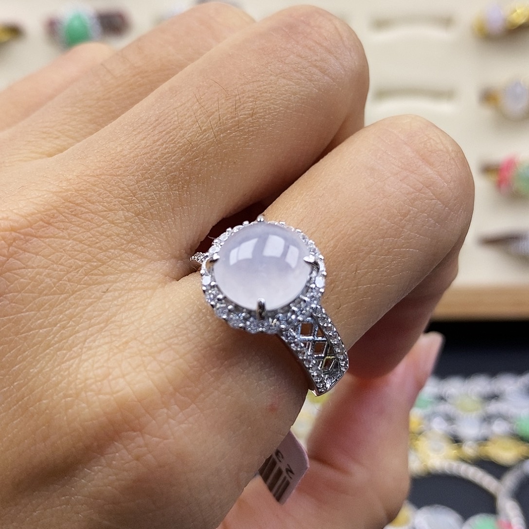 翡翠银S925镶嵌戒指