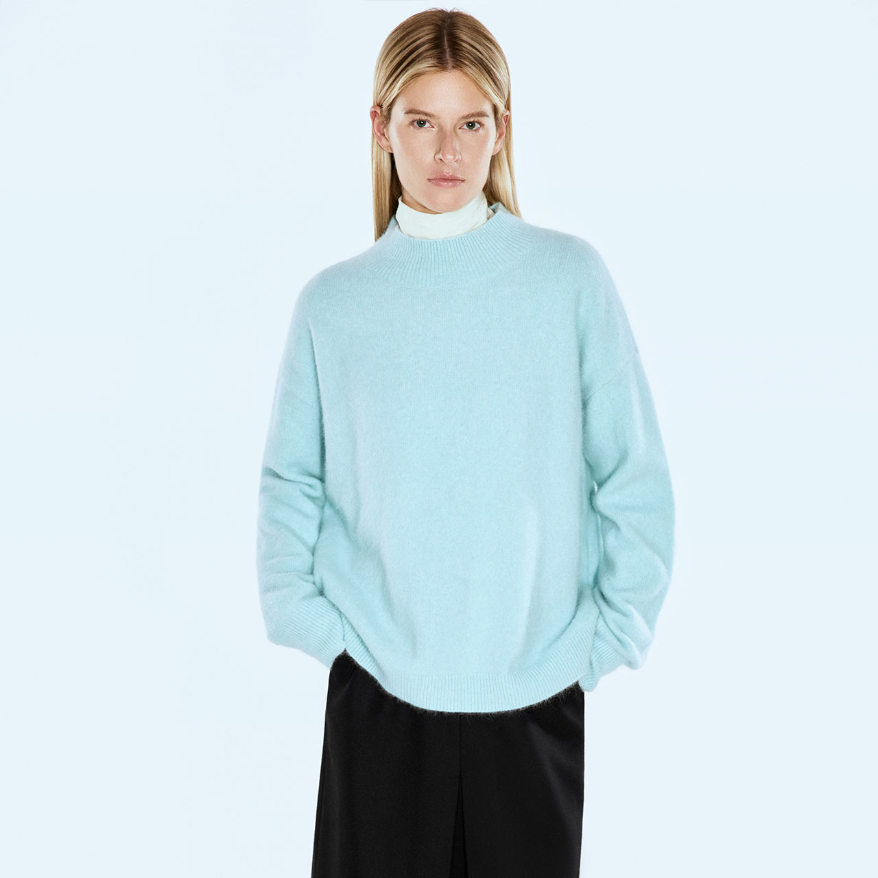 COVERINS冬季慵懒宽松兔毛浣熊绒毛针织衫CC34506240