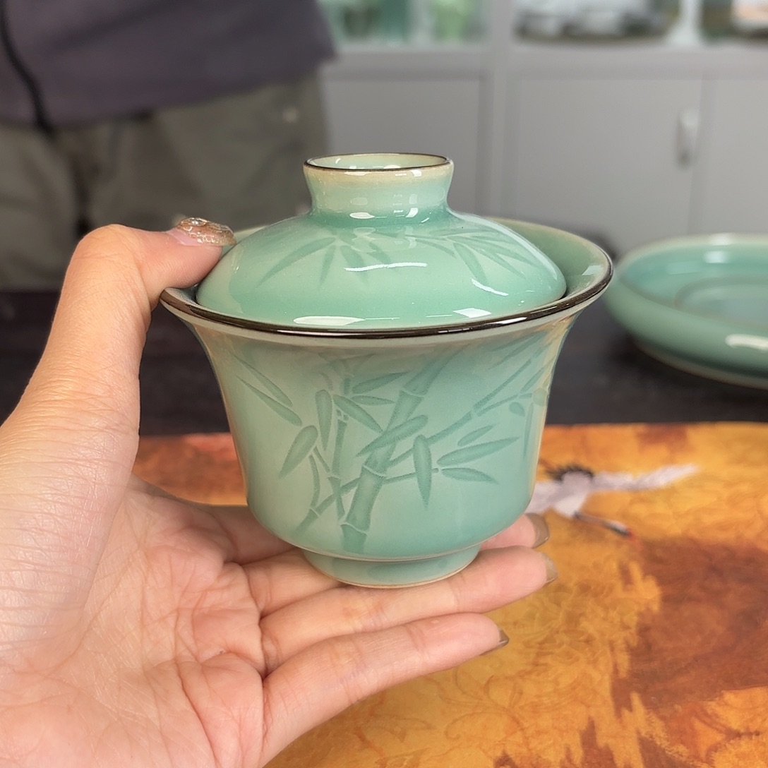 龙泉云间青瓷小米茶器