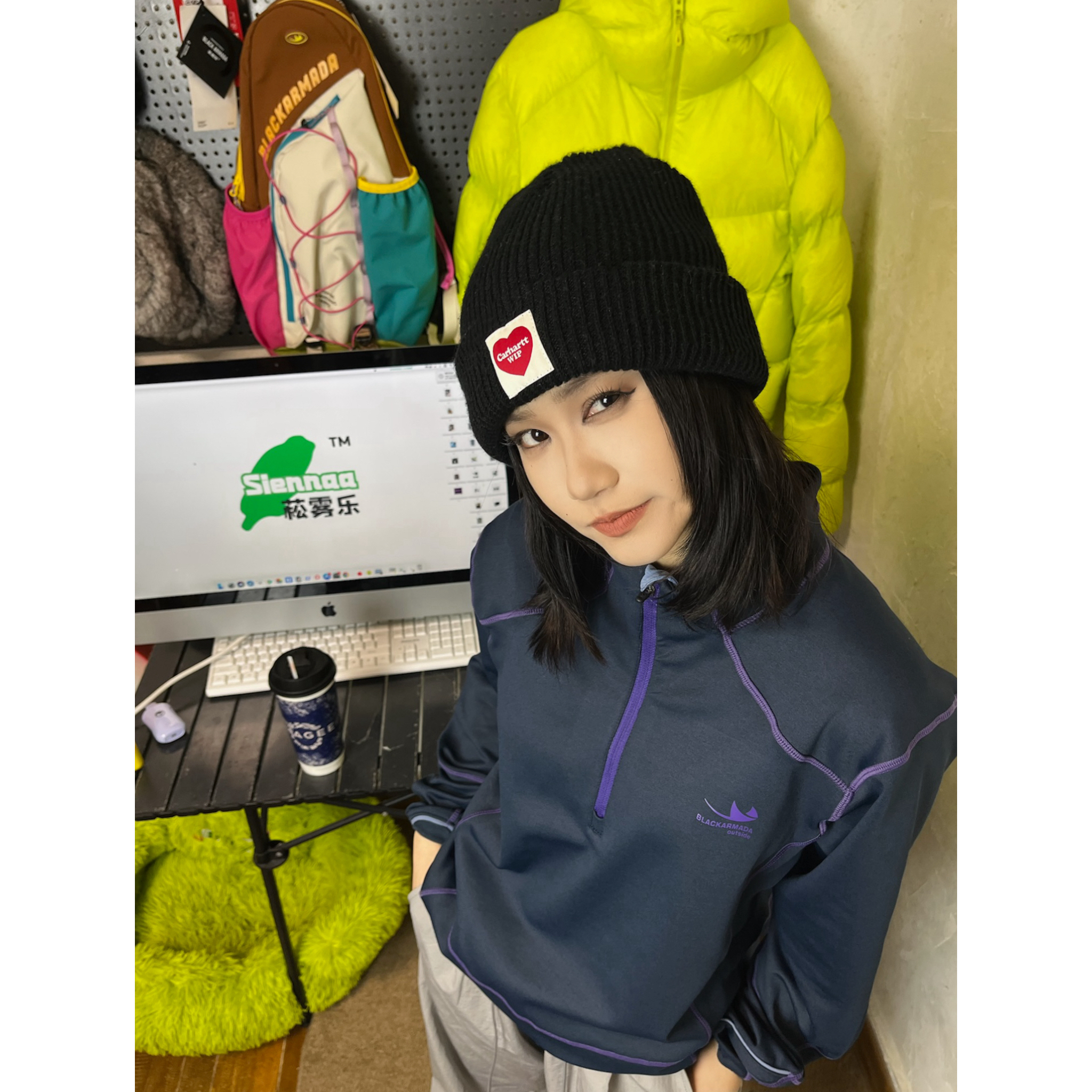 轻量动态恒温套头长袖T恤 户外运动薄绒长袖T恤吸湿排汗半拉链长T