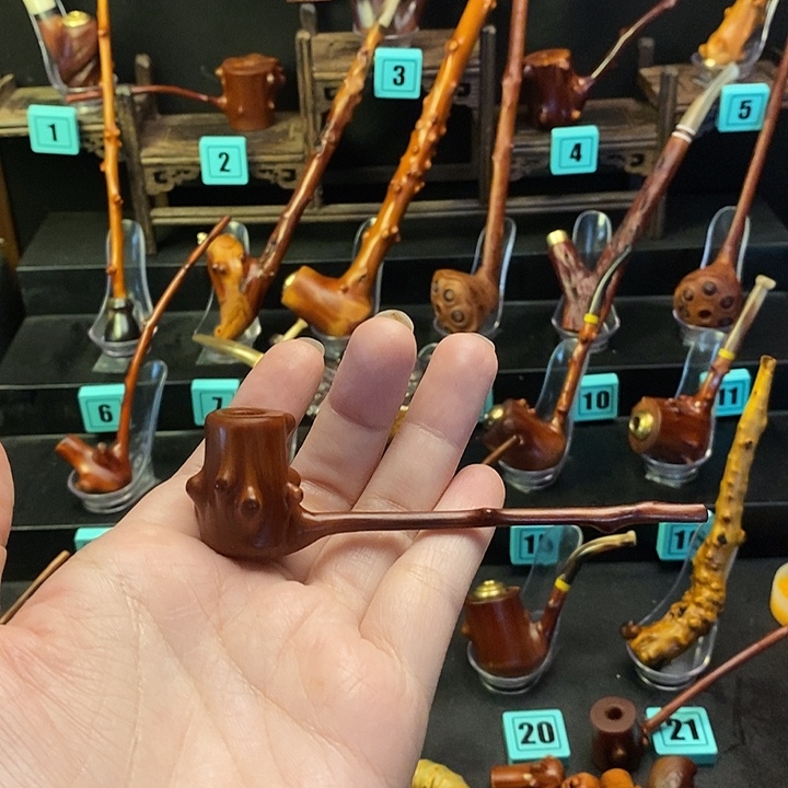 用***3大叶紫檀（黑酸枝木类）檬子木烟斗