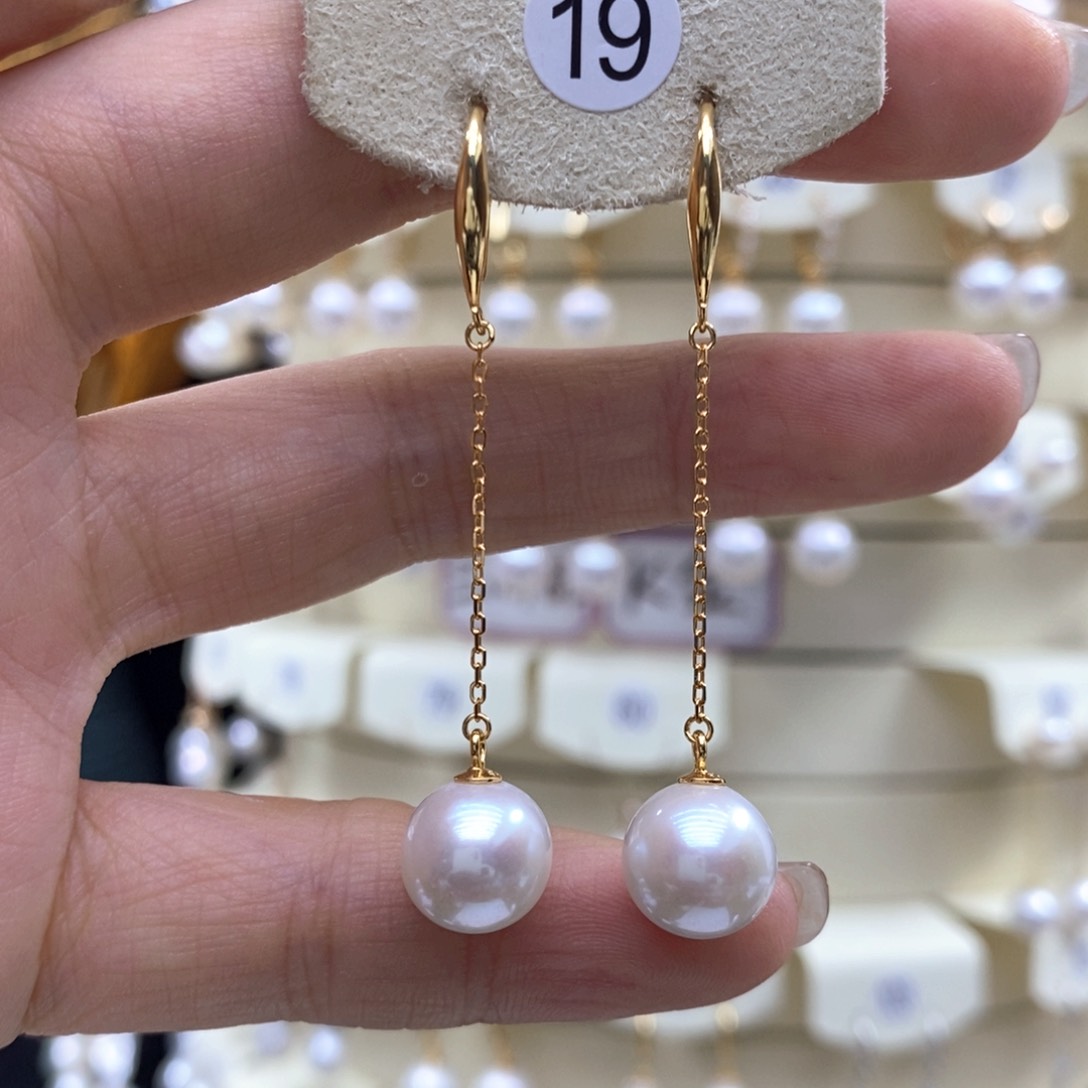 银S925镶嵌淡水珍珠耳饰