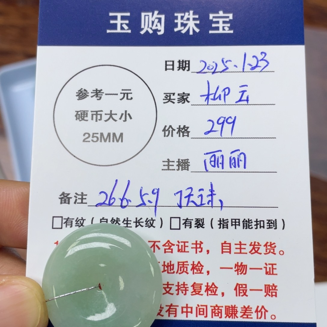 翡翠颈饰未镶嵌平安扣