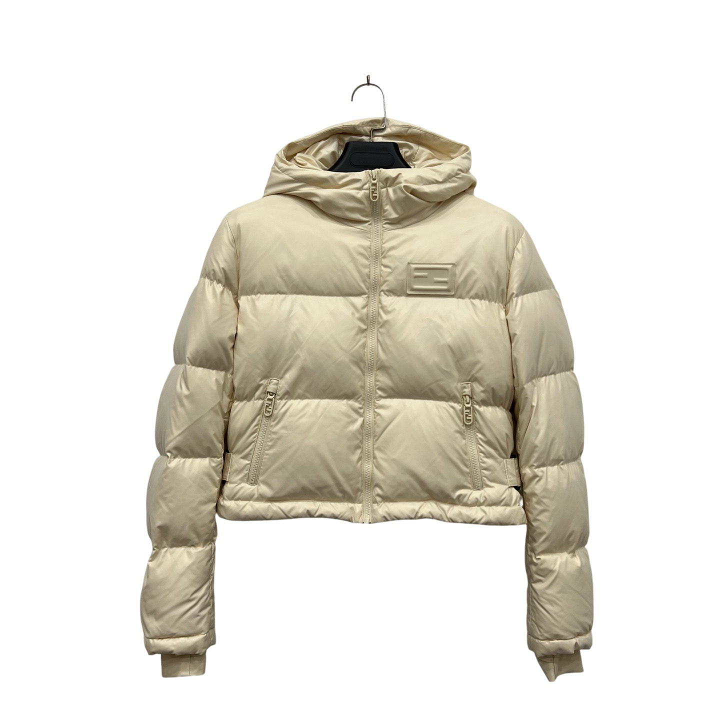99新 FENDI/芬迪 米白色连帽羽绒服 M码/98新/23500