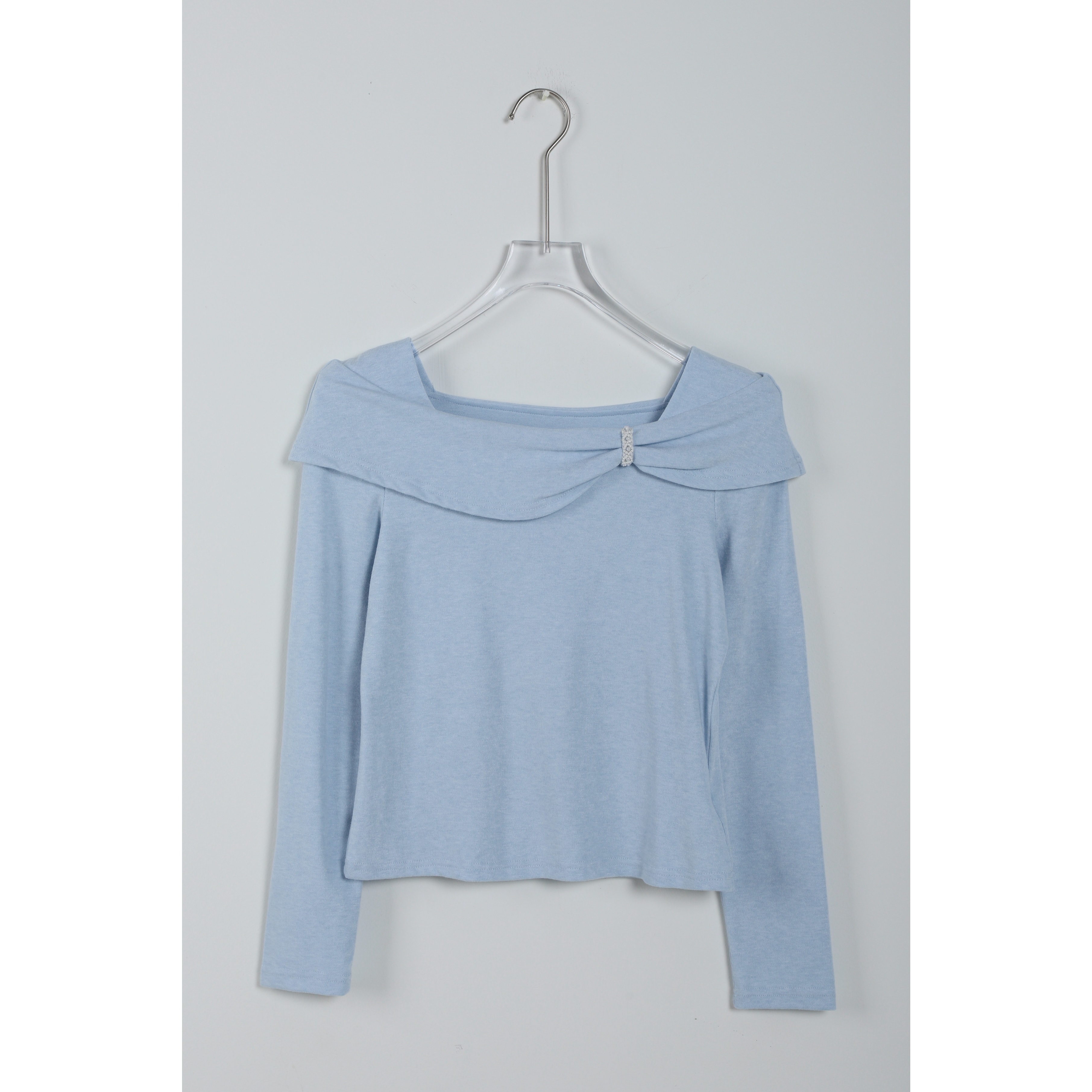 TIMITU缇咪兔温柔风开春淡蓝色显白修身长袖35122008