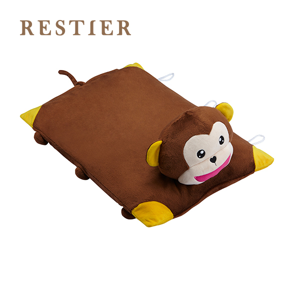 RESTIER乐睡恬x泰国乳胶儿童棕色猴睡枕RT02231