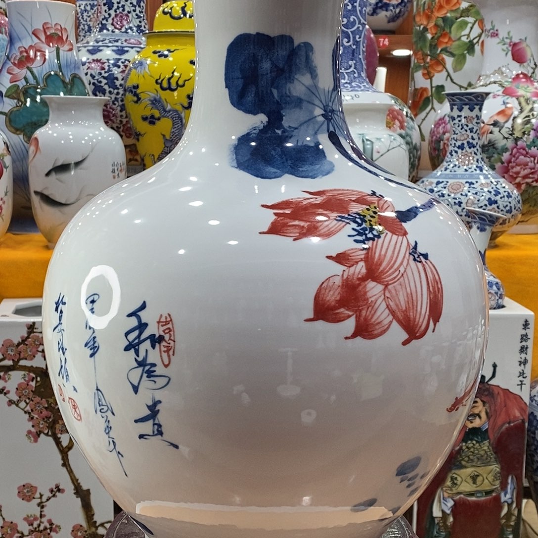 摆件可**可景德镇陶瓷青花赏瓶