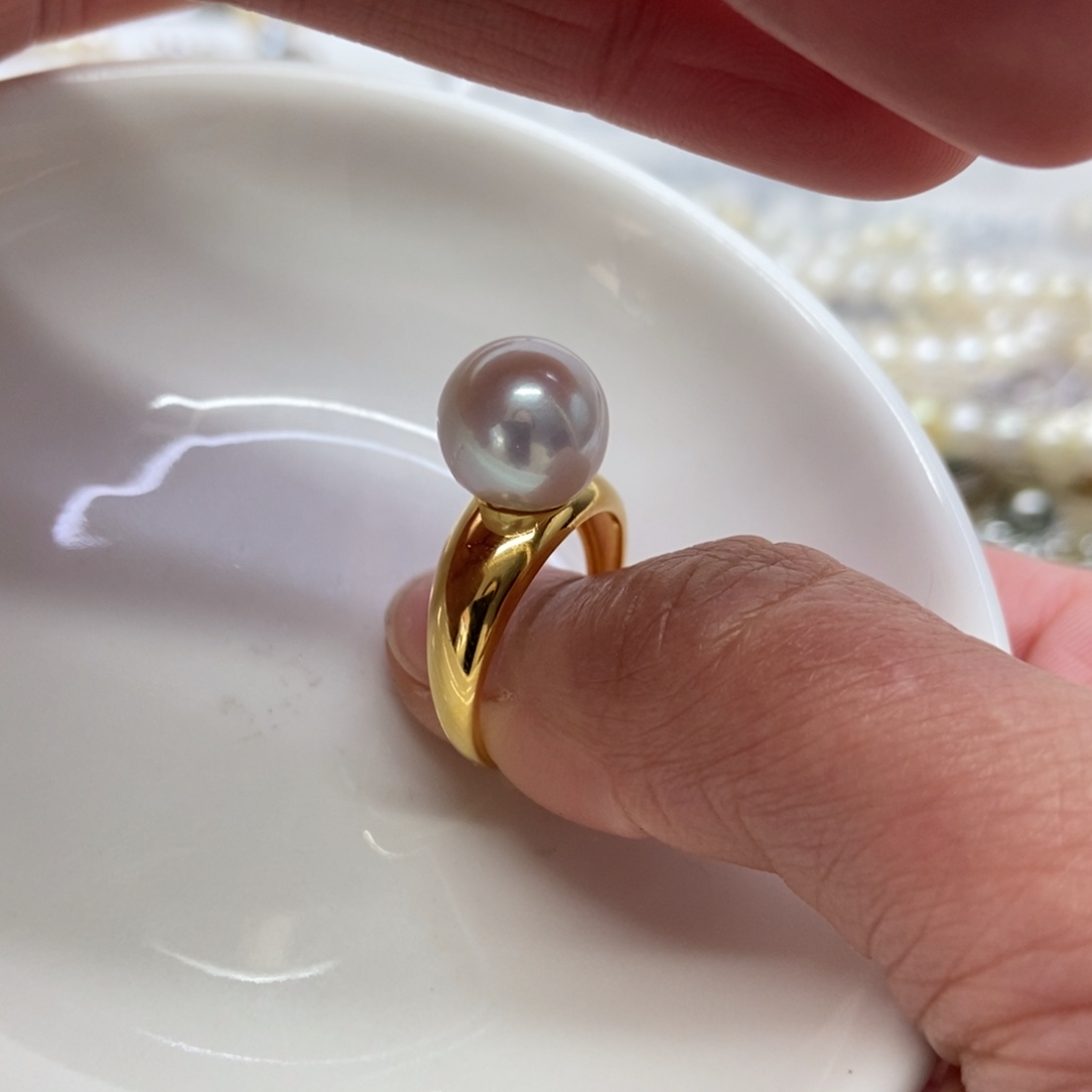 淡水珍珠戒指银S925镶嵌