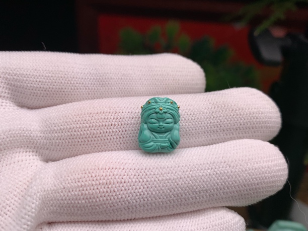 天然原矿无水无油绿松石扎基拉姆