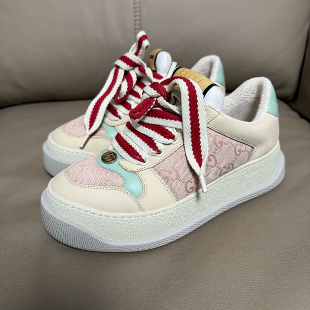 99新 GUCCI/古驰 36.5码/99新/gucci古驰/胖丁鞋/米粉色