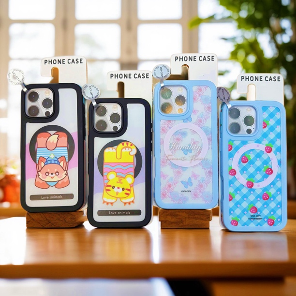 【磨砂肤感】新款蝴蝶草莓适用苹果iPhone17/14pro磁吸手机壳