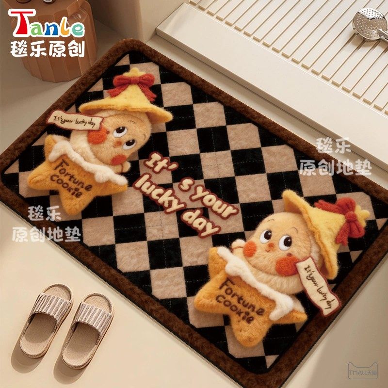 卡通可爱星星人硅藻泥地垫浴室吸水地垫卧室厕所卫生间门口脚垫