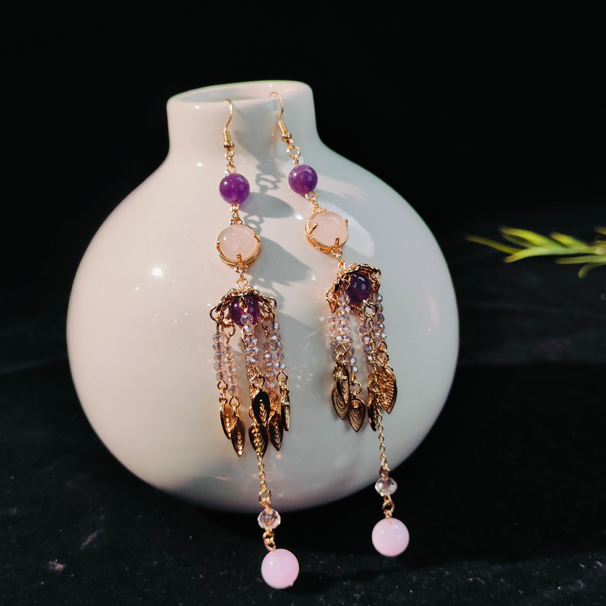 古悦倾城【清照耳饰】时尚宫廷耳环手工百搭古风脸中式原创设计