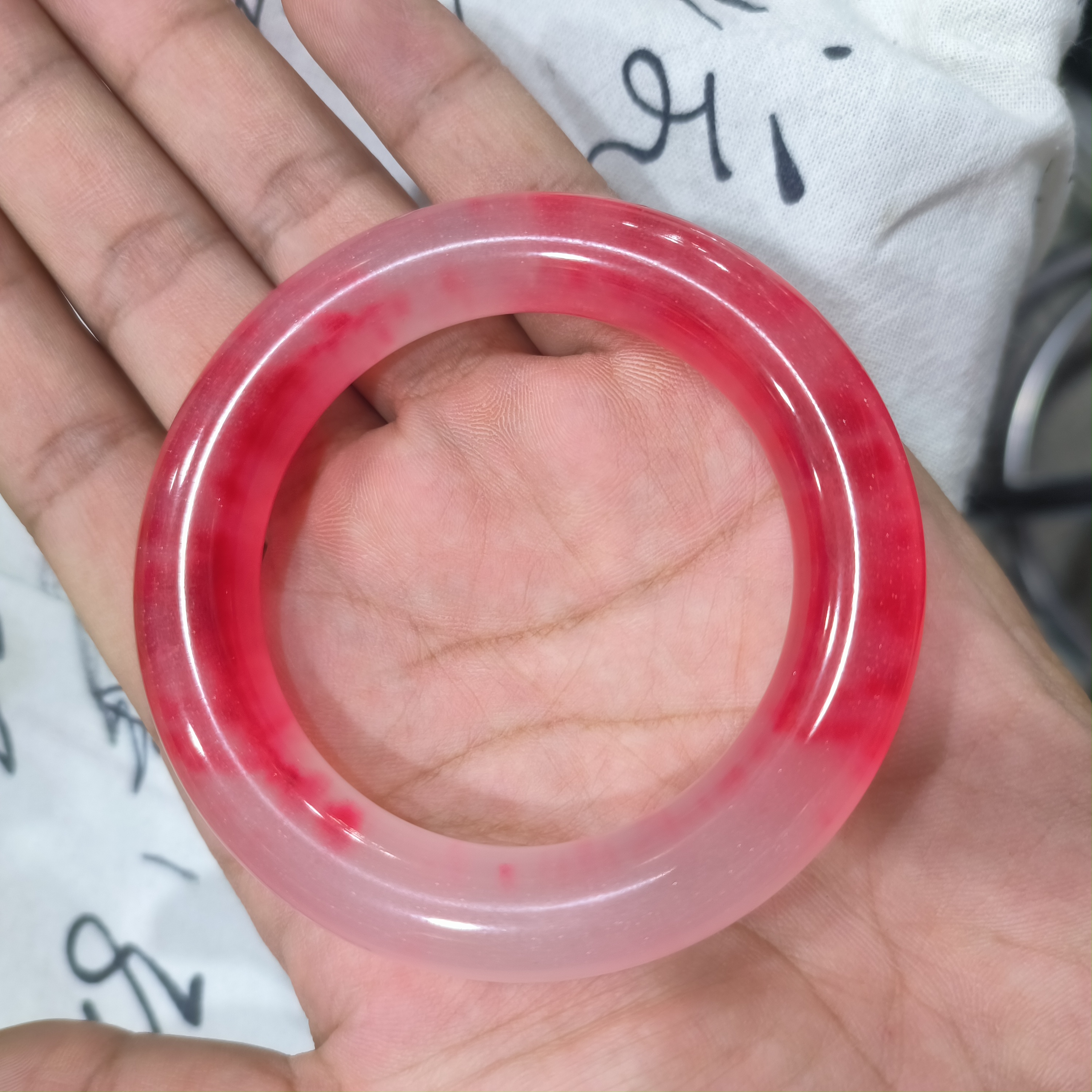 1350号 精品桃花色胖圆条