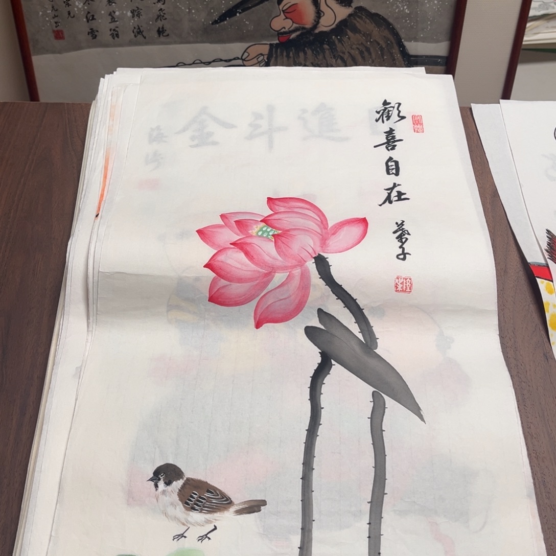 国画纯手绘禅意画作品