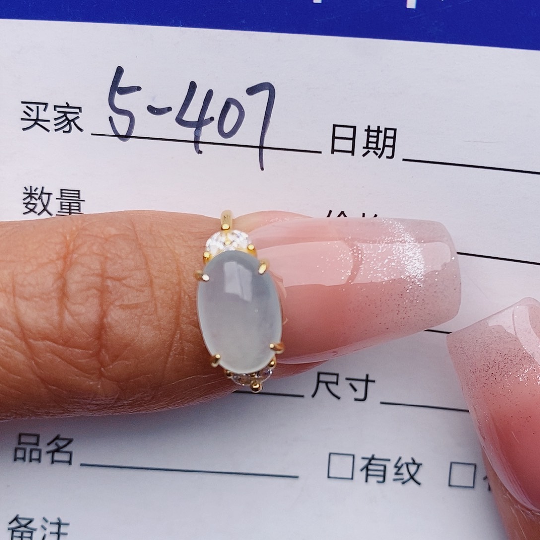 翡翠戒指银S925镶嵌戒指