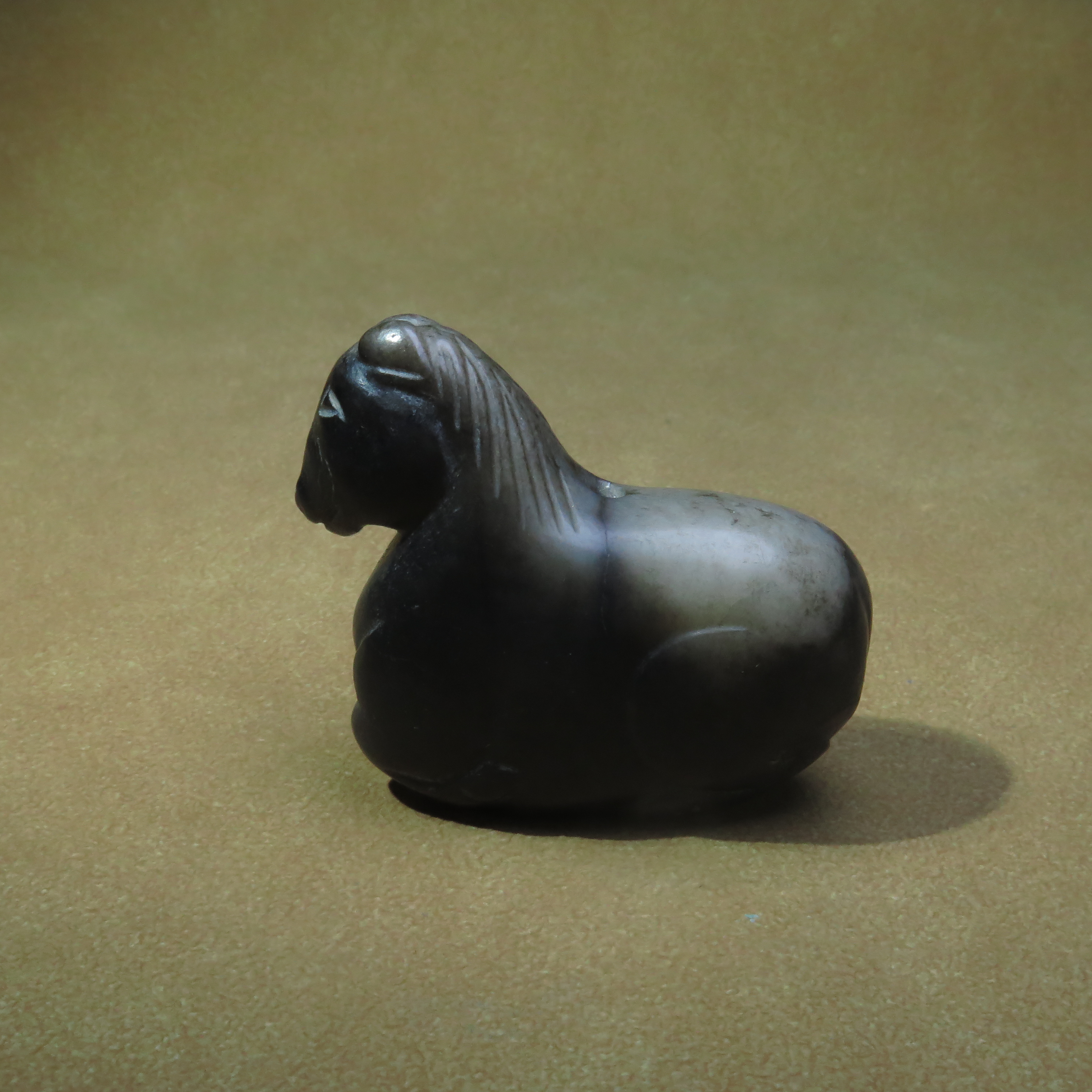 清代中穿孔玉马把件/MZ591520/和田玉/民族文物