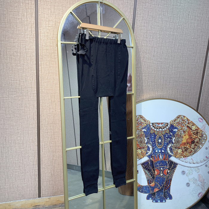 TR132孕妇黑色平脚踩脚袜裤90-150