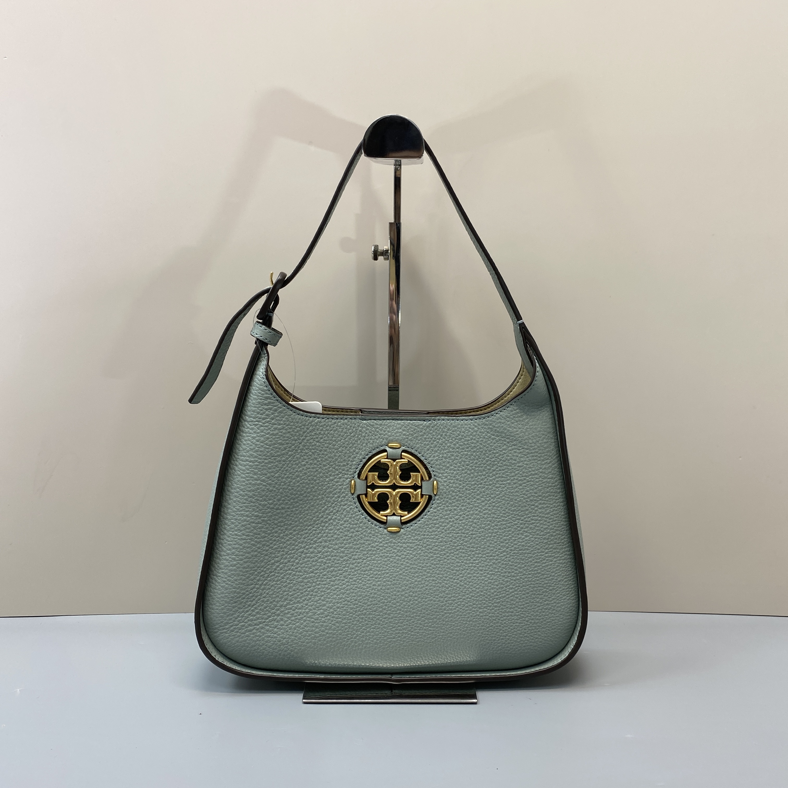 99新 TORY BURCH/汤丽柏琦 湖绿色单肩斜挎包 28*19*6M030921