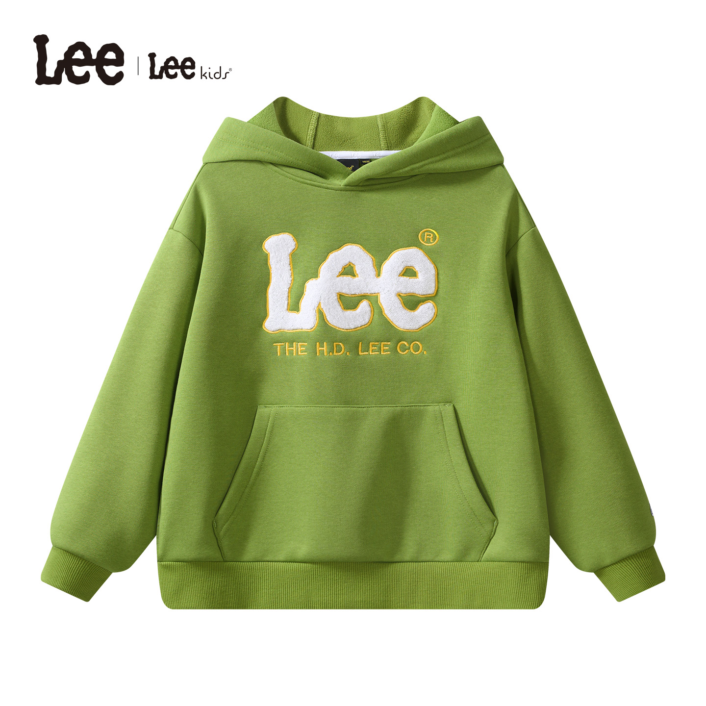 Lee童装线下同款连帽加绒卫衣男女同款秋季保暖LK5X2WUT0450
